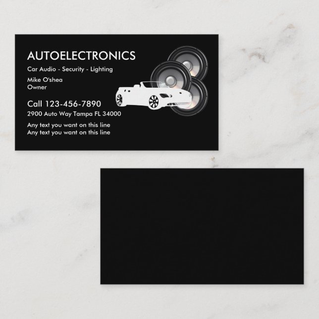 Carte De Visite Auto Auto et sécurité (Devant / Derrière)