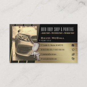 Carte De Visite Auto Body Shop & Peinture Pulvérisateur de pein