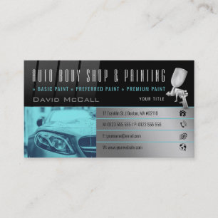 Carte De Visite Auto Body Shop & Peinture Pulvérisateur de pein