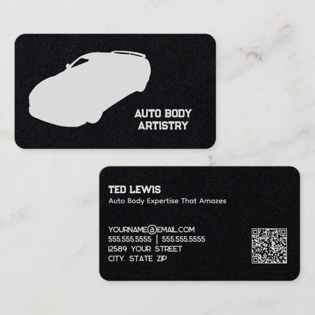 Carte De Visite Auto Body Shop QR (Devant / Derrière)