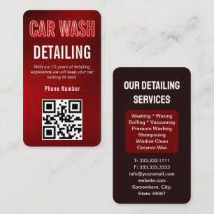 Carte De Visite Auto Détail Lavage de voiture Automobile Moderne R