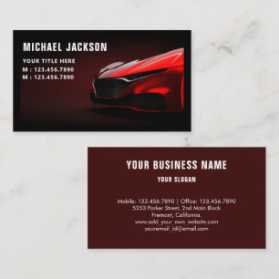 Carte De Visite Auto Détail Lavage de voiture Automotive Noir & Ro