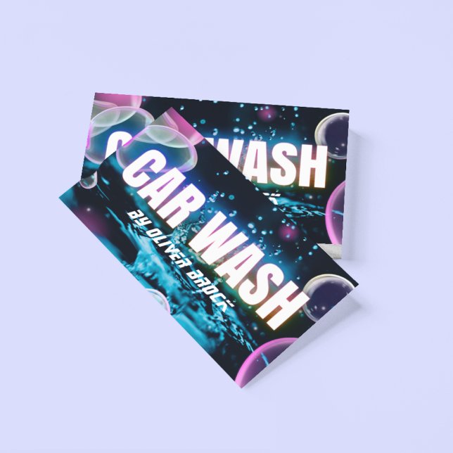 Carte De Visite Auto Detailing Car Wash Automotive Neon (Créateur téléchargé)