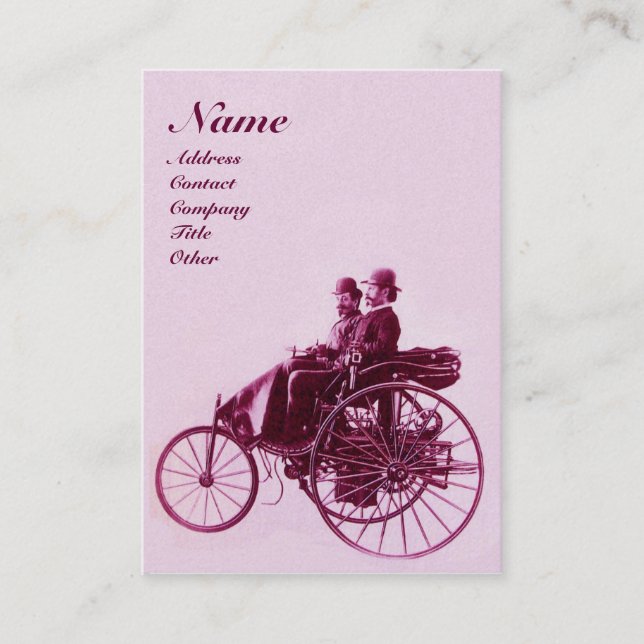 Carte De Visite AUTO REPAIR AUTOMOGRAM rose violet or (Devant)