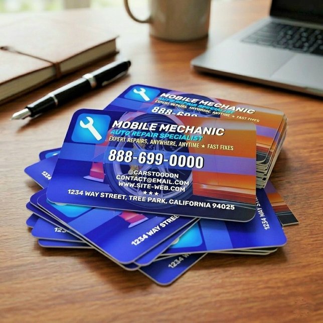 Carte De Visite Auto Repair Services (Car Repair) Mobile Mechanic (Automobile Car Mechanic | Best Car Repair Business Card)