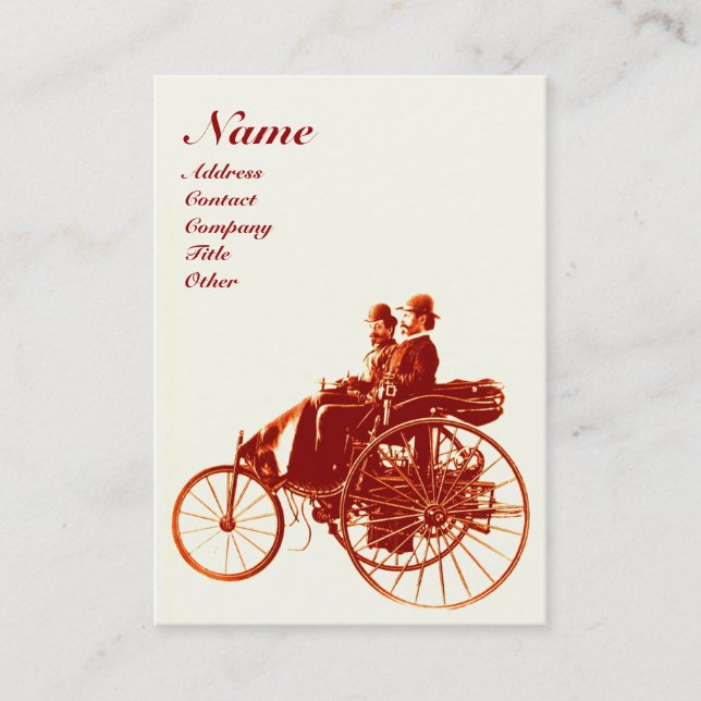 Carte De Visite AUTO RÉPARATION AUTOMOBILE MONOGRAMME sépia blanc  (Devant)