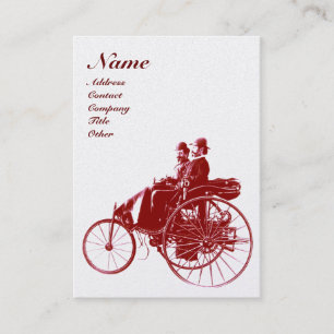 Carte De Visite AUTO RÉPARATION MONOGRAMME AUTOMOBILE or rouge bru