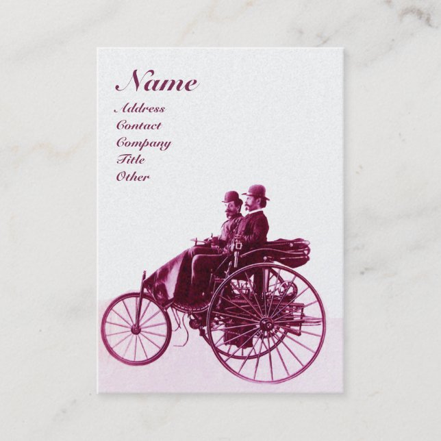 Carte De Visite AUTO RÉPARATION MONOGRAMME AUTOMOBILE Purple White (Devant)