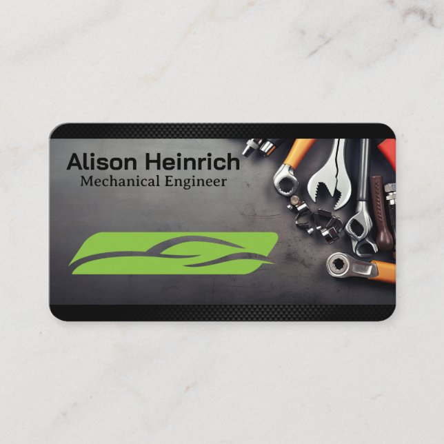 Carte De Visite Auto Services Care | Outils à main de mécanicien (Devant)
