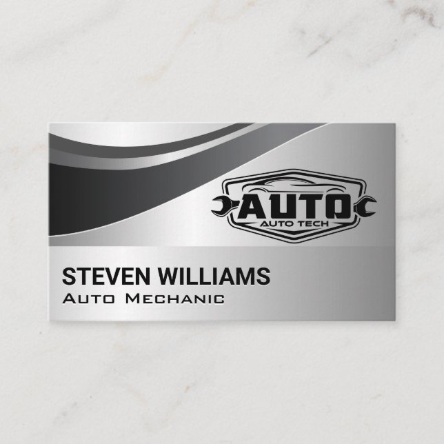 Carte De Visite Auto Tech Repair Services | Gray (Devant)