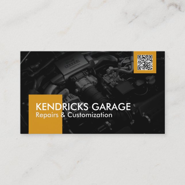 Carte De Visite Auto Workshop Mechanic Car Repair Gold Icons Busin (Devant)
