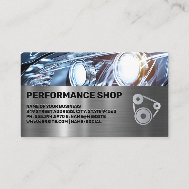 Carte De Visite Autobody | Performance Shop | Headlights (Devant)