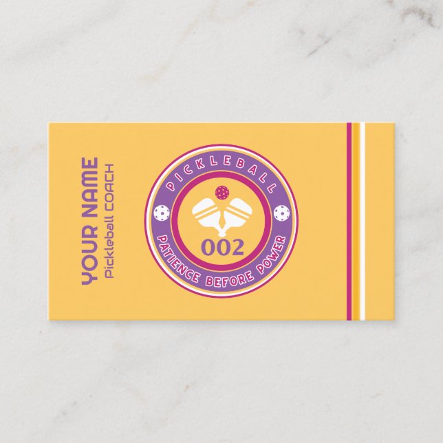 Carte De Visite Autocar à pickleball personnalisable jaune (Devant)
