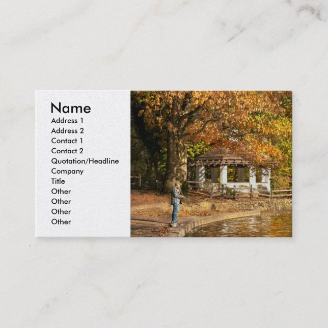 Carte De Visite Automne - Pêche à la campagne (Devant)