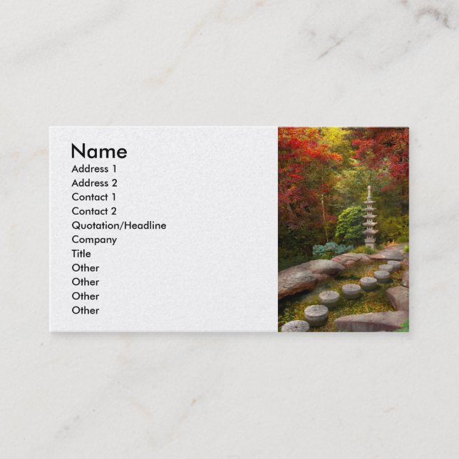 Carte De Visite Automne - Un voyage commence un pas à la fois (Devant)