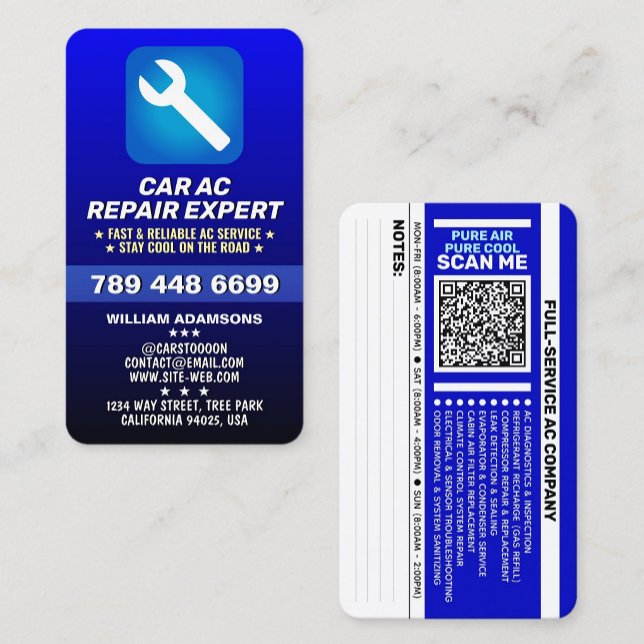 Carte De Visite Automobile Car Mechanic | Best Car AC Repair ( local garage and a mobile mechanic ac repair )