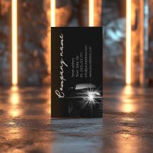 Carte de visite automobile minimaliste noir