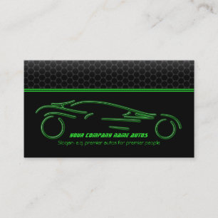 Carte De Visite Automobile sur Metallic - Ligne verte Sportscar