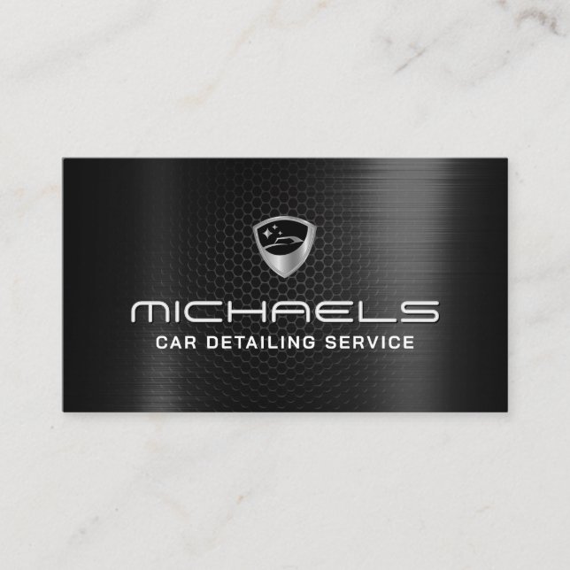Carte De Visite Automotive logo faux carbon texture Business Card (Devant)