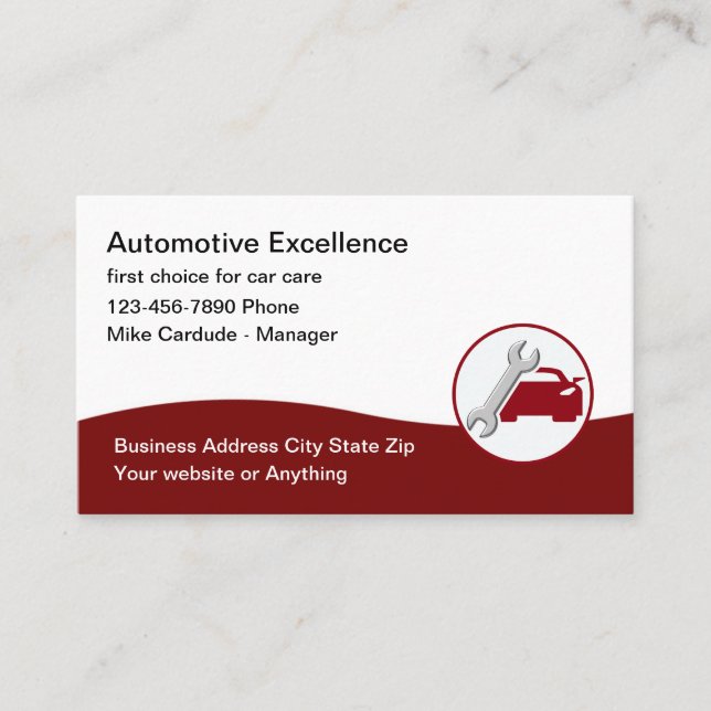 Carte De Visite Automotive Services Cool Business Card Design (Devant)