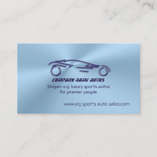 Carte De Visite Autoventes, Dark Blue Sports Auto, chrome