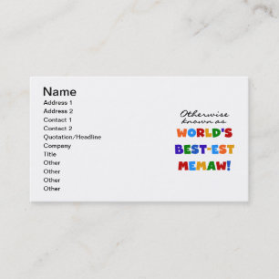 Carte De Visite Autrement connu comme Meilleur-est Memaw du monde