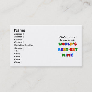Carte De Visite Autrement connu en tant que cadeaux Meilleur-est
