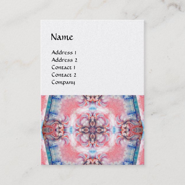 Carte De Visite AVALON 4 , rose violet bleu perle papier (Devant)