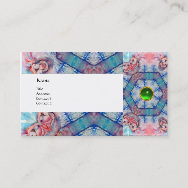 Carte De Visite AVALON PSYCHEDELIC, émeraude de gemme rose (Devant)