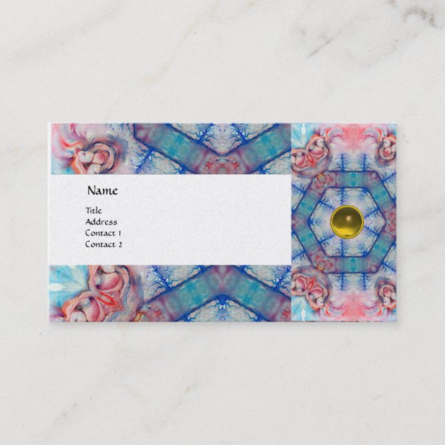 Carte De Visite AVALON PSYCHEDELIC, gem rose topaz platine (Devant)