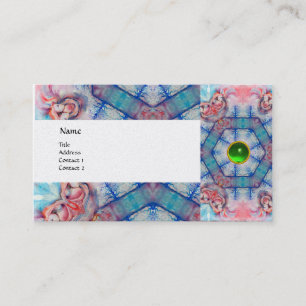 Carte De Visite AVALON PSYCHEDELIC, gemme rose or émeraude