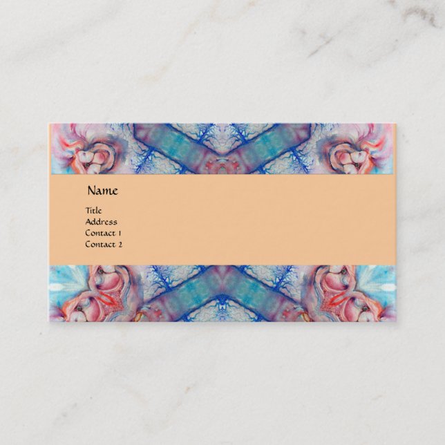 Carte De Visite AVALON PSYCHEDELIC monogramme, rose violet bleu (Devant)