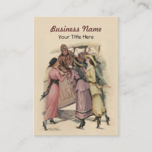 Carte de visite avec avion Vintage