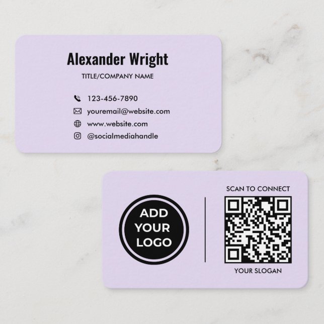 Carte de visite avec code de numérisation Logo Lav (Devant / Derrière)