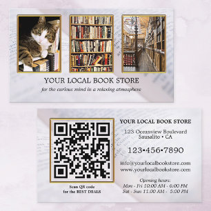 Carte de visite avec code QR de photo pour les liv