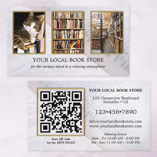 Carte de visite avec code QR de photo pour les liv