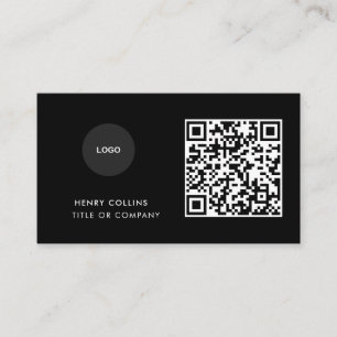Carte de visite avec code QR Design moderne noir