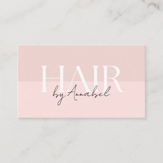 Carte de visite avec code QR pour coiffeur Rose Br (Devant)