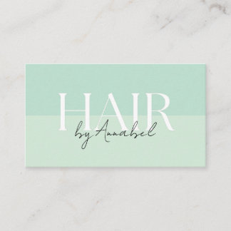 Carte de visite avec code QR pour coiffeur vert éc