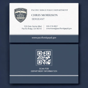 Carte de visite avec code QR pour sergent de polic