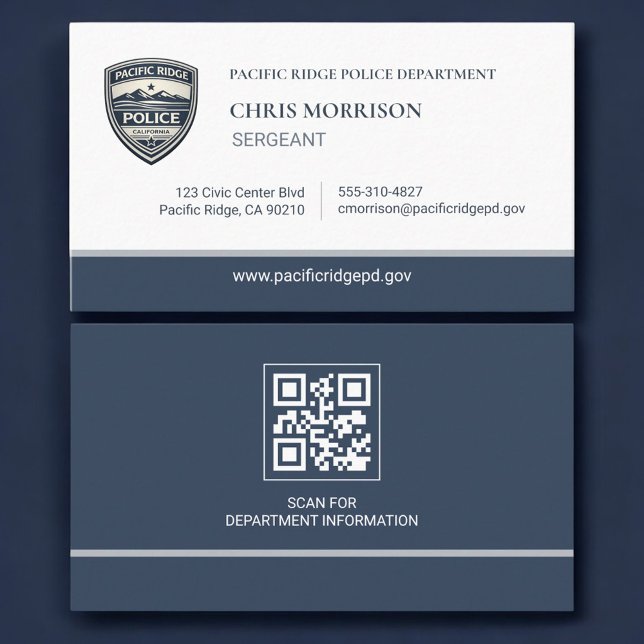 Carte de visite avec code QR pour sergent de polic (Créateur téléchargé)