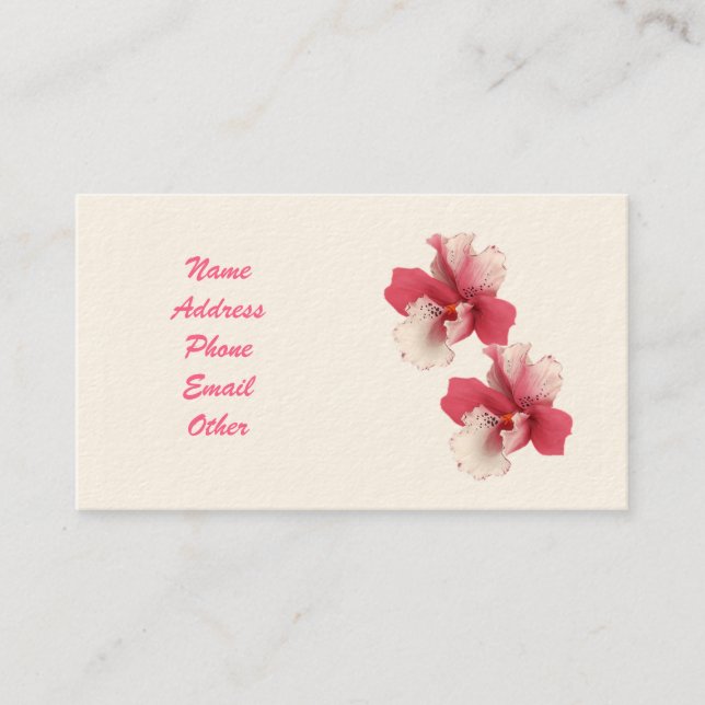 Carte de visite avec des orchidées de fleurs (Devant)
