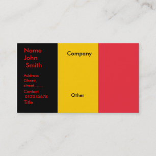 Carte de visite avec Drapeau de Belgique