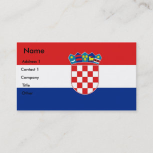 Carte de visite avec drapeau de Croatie