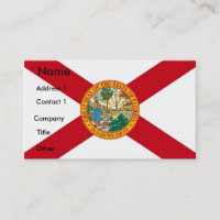 Carte de visite avec Drapeau de Floride, États-Uni