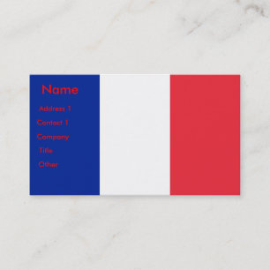Carte de visite avec Drapeau de France