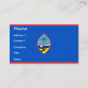 Carte de visite avec Drapeau de Guam, États-Unis