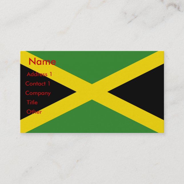 Carte de visite avec Drapeau de Jamaïque (Devant)