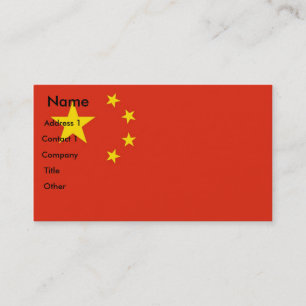Carte de visite avec drapeau de la Chine