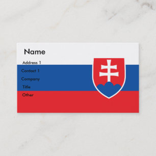 Carte de visite avec drapeau de la Slovaquie